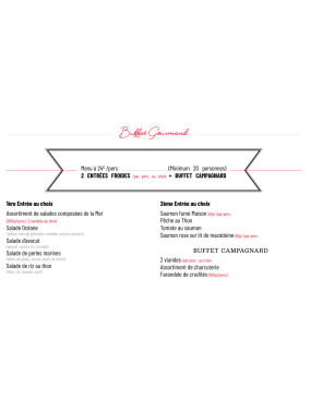 Menu à 24€/pers (à partir de 20 personnes)